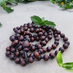 108+1 Original Tulsi Japa Mala 8mm Bead Size Dark Brown Colour