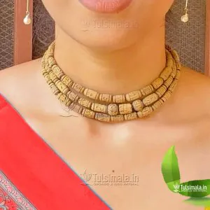 3 Round Kanthi Mala Shri Radha Name Design Tulsi Beads
