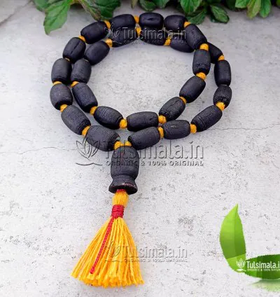27+1 Beads Shyama Black Tulsi Japa Mala 14mm Beads Size