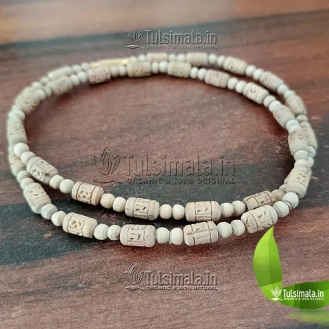 2 Round Neck Mala Shri Radha Written Shyama Tulsi Beads