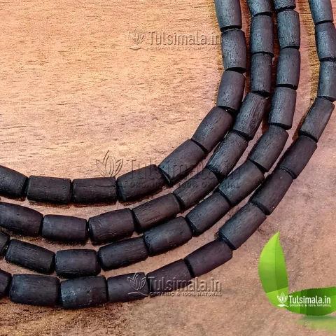 Shyama Tulsi 3 Round Kanti Mala Black Color 6mm Bead Size