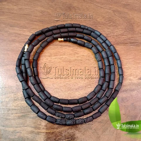Shyama Tulsi 3 Round Kanti Mala Black Color 6mm Bead Size